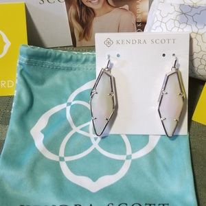 Bexley Drop Earrings In Iridescent White Banded Ag